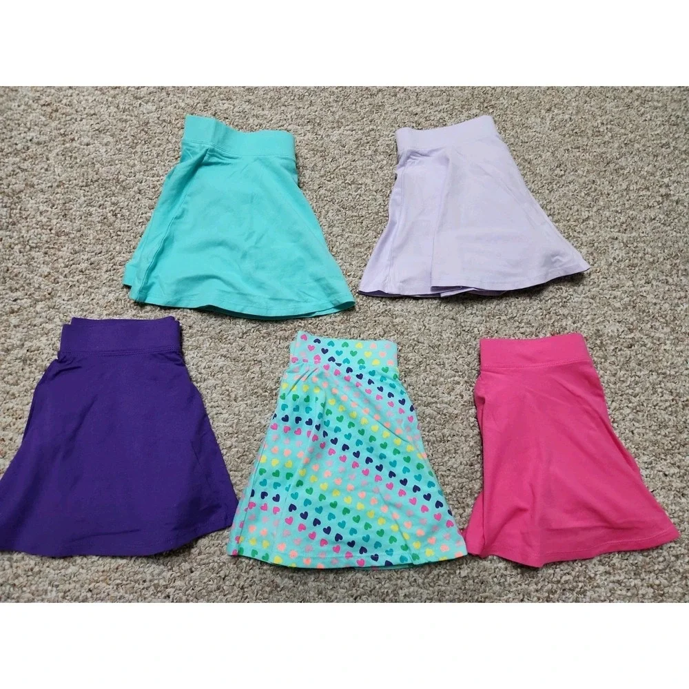 The Childrens Place Girls L 10/12 Skirt Skort Bundle 5 Pack NWT Cotton Knit